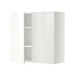 METOD - Kabinet dinding dg rak/2 pintu, putih/Ringhult putih, 80x37x80 cm