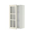 METOD - Kabinet dinding dgn rak/pintu kaca, putih/Bodbyn putih pudar, 40x37x80 cm