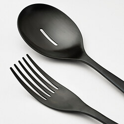 TILLAGD - 2-piece serving set, black, 24 cm