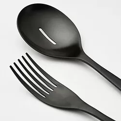 TILLAGD - Peralatan saji, set isi 2, hitam, 24 cm