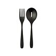 TILLAGD - 2-piece serving set, black, 24 cm