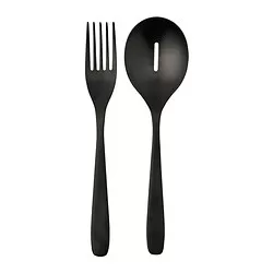 TILLAGD - Peralatan saji, set isi 2, hitam, 24 cm