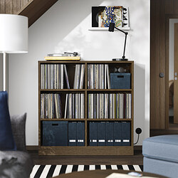 TONSTAD - Unit rak, cokelat veneer kayu oak diwarnai, 121x37x120 cm