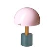 NÖDMAST - LED portable lamp, battery operated, light pink/dark grey-green, 26 cm