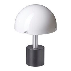 NÖDMAST - Lampu portabel LED, tenaga baterai, putih/hitam, 26 cm