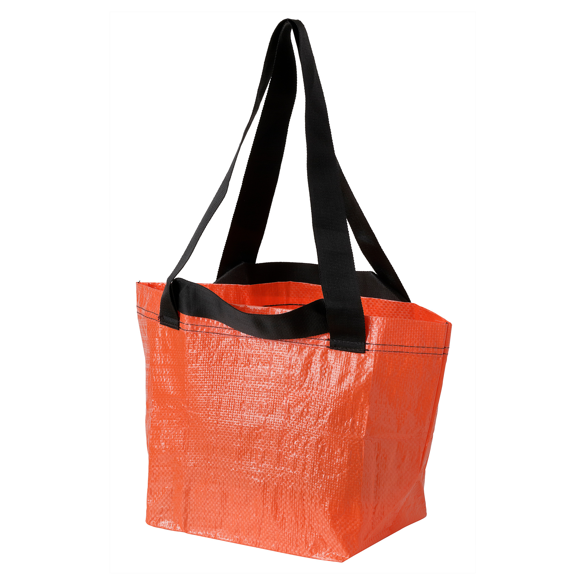 IKEA FRAKTA carrier bag, medium orange/thunder pattern 45x18x45 cm/36 l