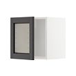 METOD - Wall cabinet with glass door, white/Lerhyttan black stained, 40x37x40 cm