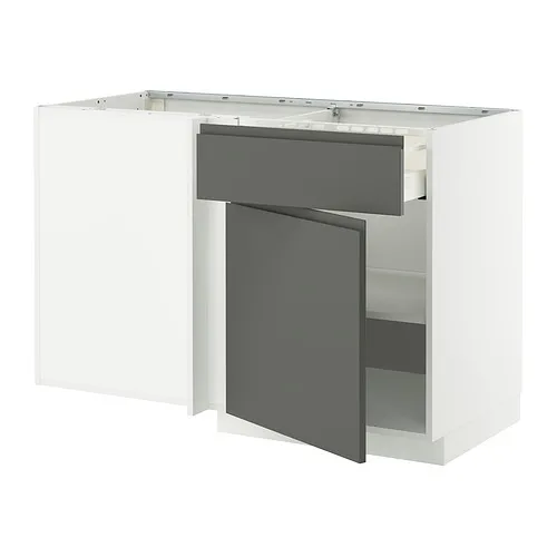 METOD/MAXIMERA corner base cab w drawer and shelf