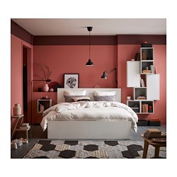 MALM - Bed frame, high, white/Luröy, 160x200 cm