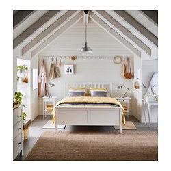 HEMNES - Bed frame, white stain/Luröy, 160x200 cm