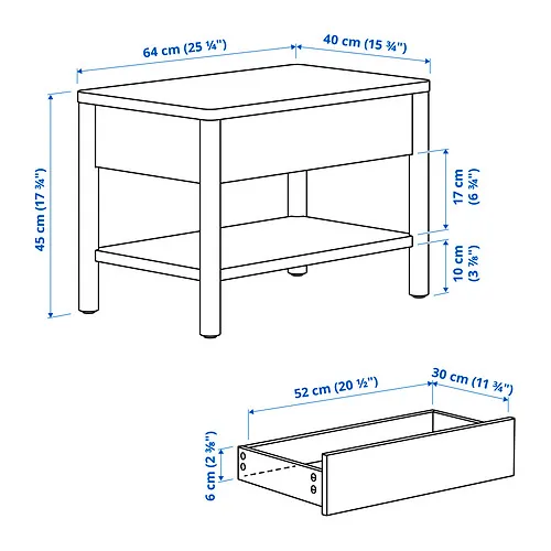 TONSTAD Measurement Illustration