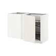 METOD - Corner base cab w pull-out fitting, white/Veddinge white, 128x68x80 cm