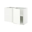 METOD - Corner base cabinet with shelf, white/Stensund white, 128x68x80 cm