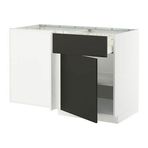 METOD/MAXIMERA corner base cab w drawer and shelf