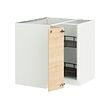 METOD - Corner base cabinet with carousel, white/Askersund light ash effect, 88x88x80 cm