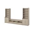 HAUGA - TV/storage combination, beige, 346x46x199 cm