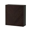 BESTÅ - Kombinasi kabinet dpasang di dnding, hitam-cokelat Hedeviken/cokelat tua veneer kayu oak diwarnai, 60x22x64 cm