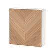 BESTÅ - Kombinasi kabinet dpasang di dnding, putih/Hedeviken veneer kayu oak, 60x22x64 cm