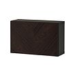 BESTÅ - Wall-mounted cabinet combination, black-brown Hedeviken/dark brown stained oak veneer, 60x22x38 cm