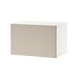 BESTÅ - Kombinasi kabinet dpasang di dnding, putih/Lappviken abu-abu muda-krem, 60x42x38 cm