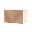 BESTÅ - Wall-mounted cabinet combination, white Hedeviken/oak veneer, 60x42x38 cm