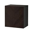 BESTÅ - Kombinasi kabinet dpasang di dnding, hitam-cokelat Hedeviken/cokelat tua veneer kayu oak diwarnai, 60x42x64 cm