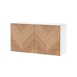 BESTÅ - Kombinasi kabinet dpasang di dnding, putih Hedeviken/veneer kayu oak, 120x42x64 cm