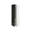 METOD - High cabinet with shelves/2 doors, white/Lerhyttan black stained, 60x60x220 cm