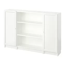 BILLY/OXBERG - Kombinasi rak buku dengan pintu, putih, 160x106 cm