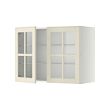 METOD - Wall cabinet w shelves/2 glass drs, white/Bodbyn off-white, 80x37x60 cm