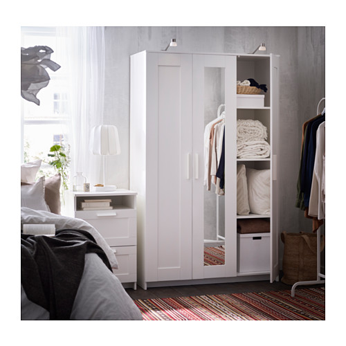 BRIMNES lemari  pakaian  3  pintu  putih 117x190 cm IKEA  