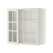 METOD - Kabinet dinding dg rak/2 pintu kaca, putih/Bodbyn putih pudar, 80x37x80 cm