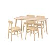 RÖNNINGE/LISABO - Table and 4 chairs, ash veneer/birch, 140x78 cm