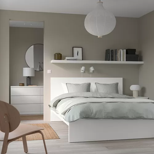 MALM rangka tempat tidur, tinggi