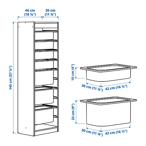 TROFAST Measurement Illustration