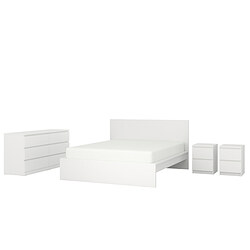 MALM - Perabot kamar tidur, set isi 4, putih, 160x200 cm