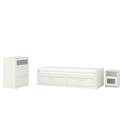 BRIMNES - Bedroom furniture, set of 3, white, 80x200 cm