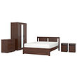SONGESAND - Bedroom furniture, set of 5, brown, 160x200 cm