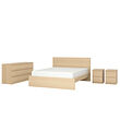 MALM - Bedroom furniture, set of 4, white stained oak veneer, 160x200 cm