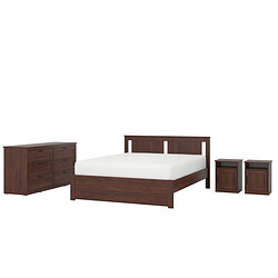 SONGESAND - Perabot kamar tidur, set isi 4, cokelat, 160x200 cm
