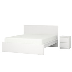 MALM - Perabot kamar tidur, set isi 2, putih, 160x200 cm