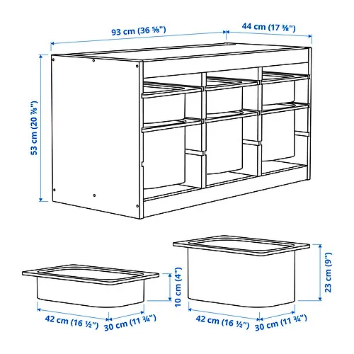 TROFAST Measurement Illustration