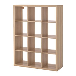 KALLAX - Shelving unit, white stained oak effect, 112x147 cm