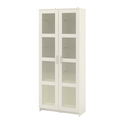 BRIMNES - Kabinet pintu kaca, putih, 80x190 cm