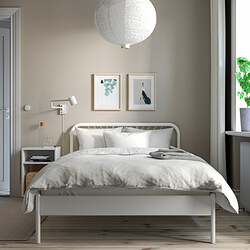 NESTTUN - Rangka tempat tidur, putih/Luröy, 120x200 cm