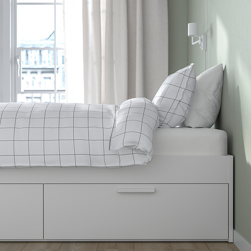 BRIMNES bed frame with storage