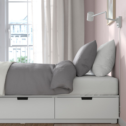 NORDLI rangka tempat tidur dg penyimpanan