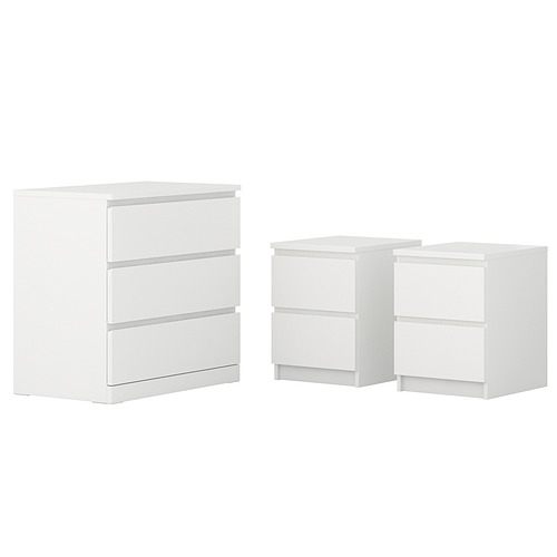 MALM perabot kamar tidur, set isi 3