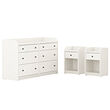 HAUGA - Bedroom furniture, set of 3, white