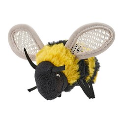 SKOGSDUVA - Boneka, lebah mini/hitam kuning, 8 cm